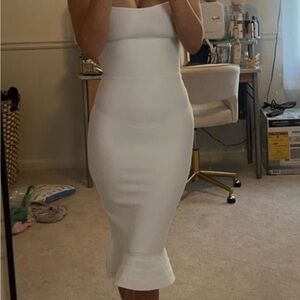 V Neck Halter Fishtail Bandage Bodycon Dress